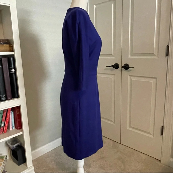 Trina Turk Blue Keyhole Neck Sheath Dress Size 6 - Picture 4 of 6